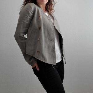 Asymmetric Linen Jacket